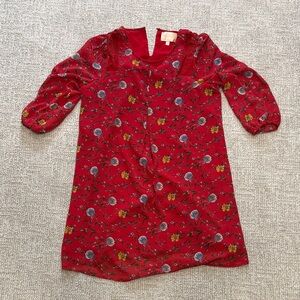 Skies Are Blue Red Floral Long Sleeve Dress. Size M. Worn twice